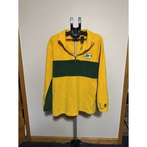 Vintage Green Bay Packers Starter Fleece Pullover XXL NFL 1/4 Zip